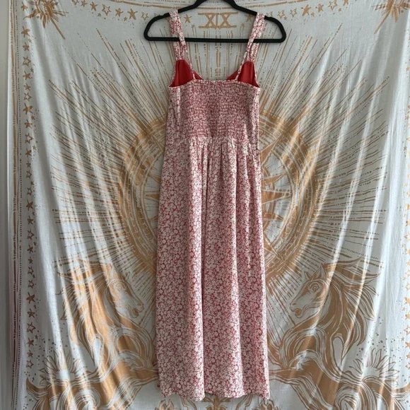 Abercrombie & Fitch Cinch Front Midi Dress red size Small Tall - Picture 5 of 6